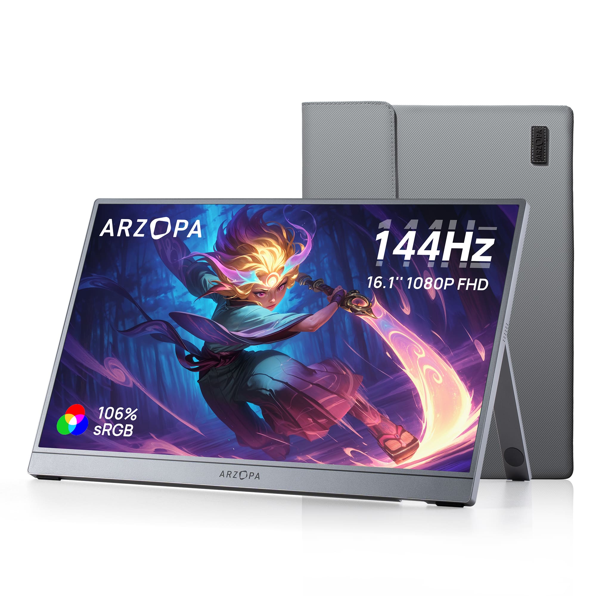 MONITOR PORTATIL ARZOPA Z1FC 16.1″ IPS FHD 144HZ + FUNDA